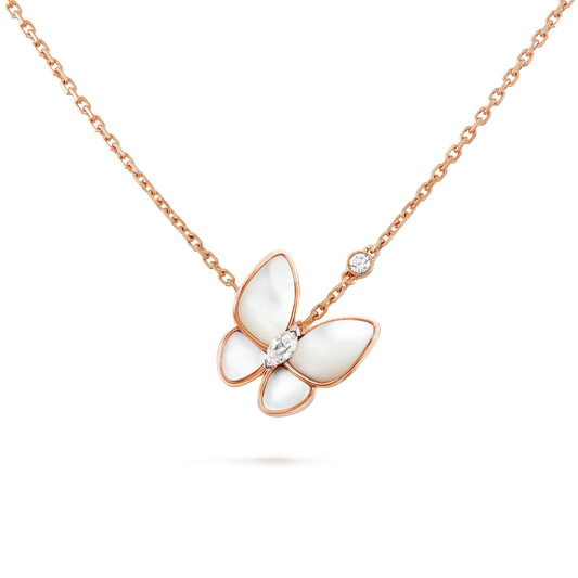 [Max Jewelry ]BUTTERFLY MOP DIAMOND NECKLACE