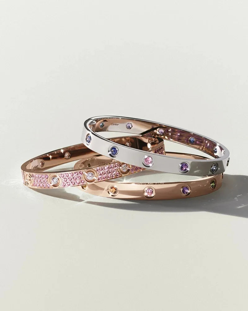 [Plus&Max]Classic 6.1mm Love Bracelet 10-Diamond Full Pavé