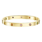 [Plus&Max]Classic 6.1mm Love Bracelet 10-Diamond Multicolor