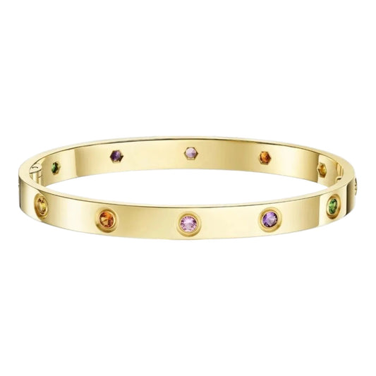 [Plus&Max]Classic 6.1mm Love Bracelet 10-Diamond Multicolor