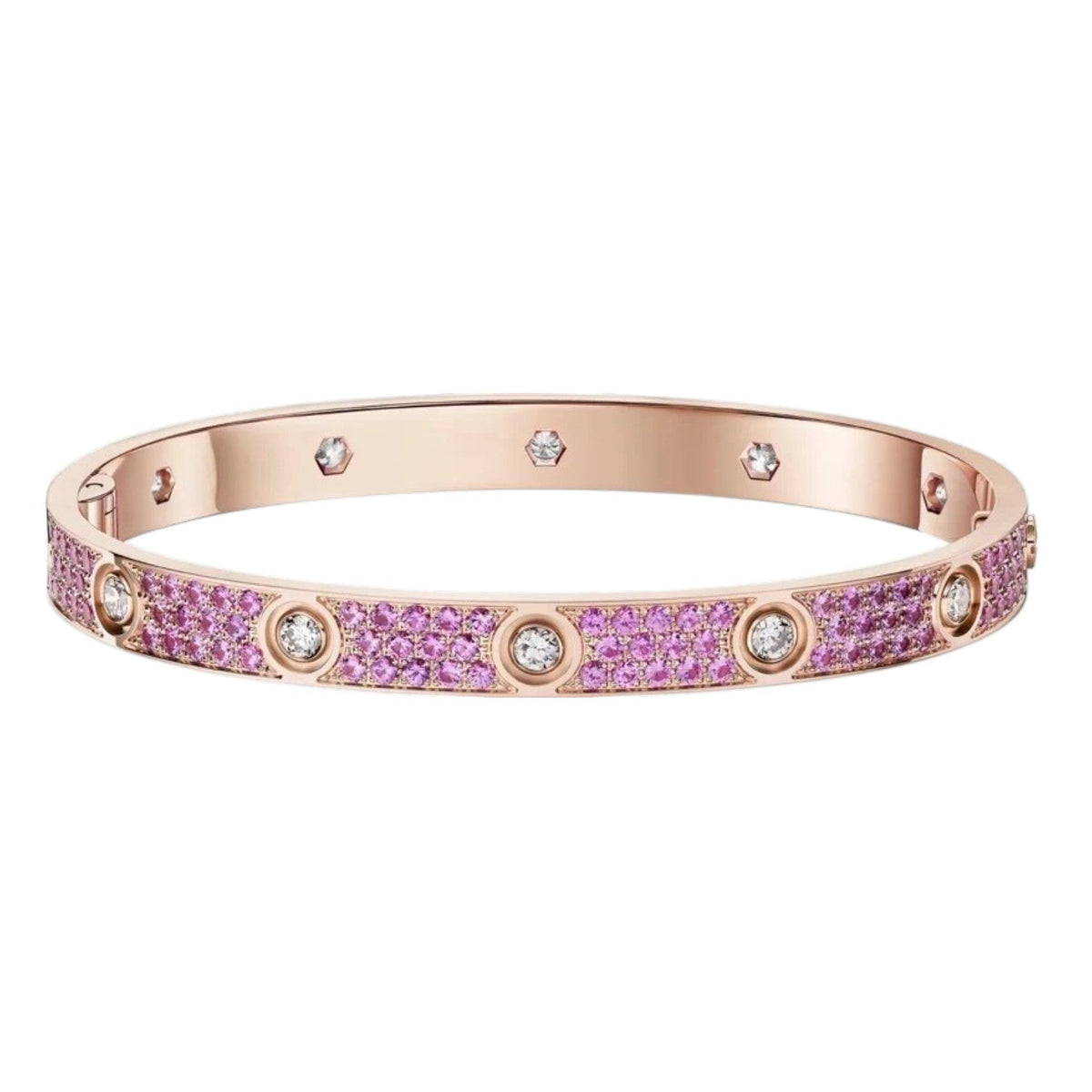 [Plus&Max]Classic 6.1mm Love Bracelet 10-Diamond Full Pavé