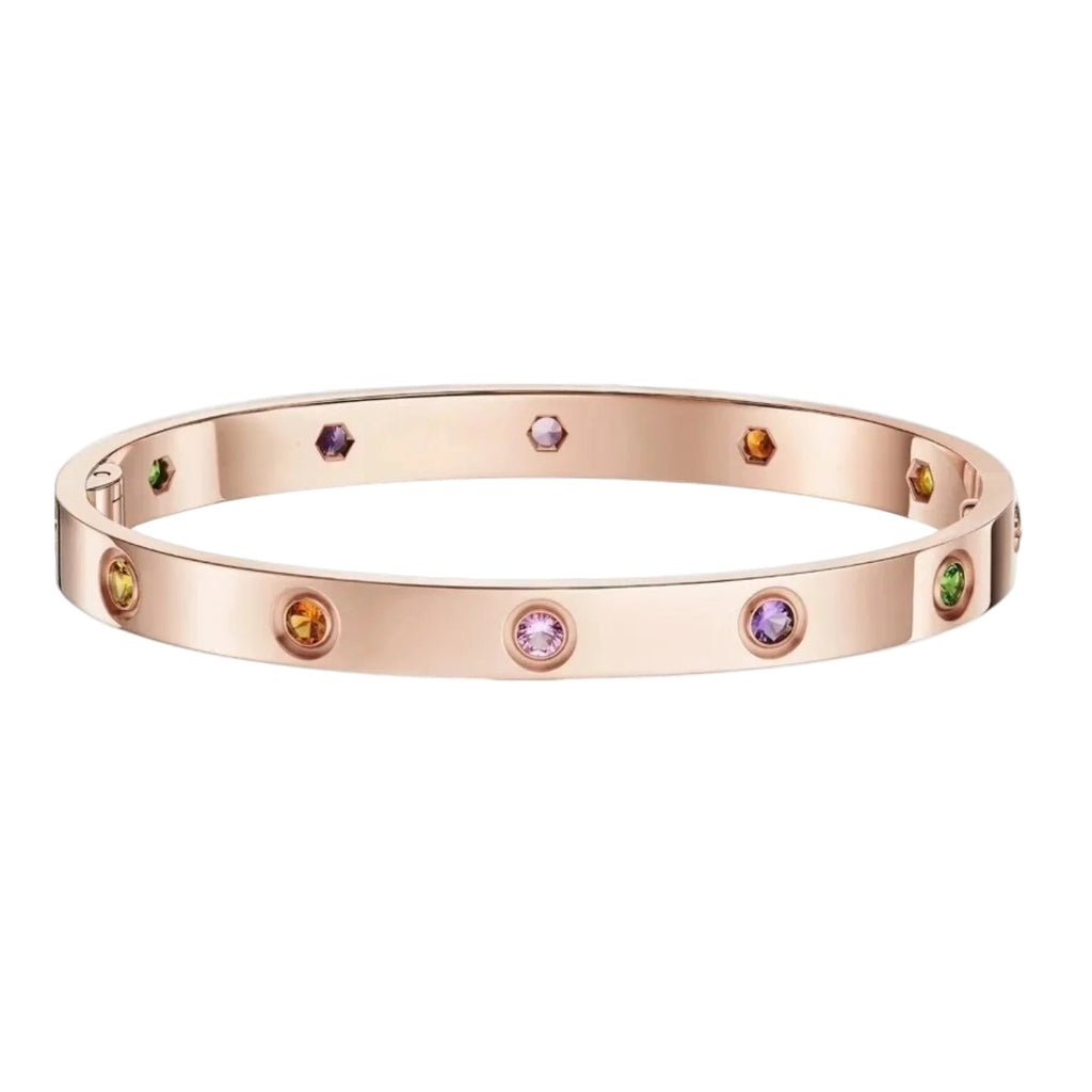 [Plus&Max]Classic 6.1mm Love Bracelet 10-Diamond Multicolor