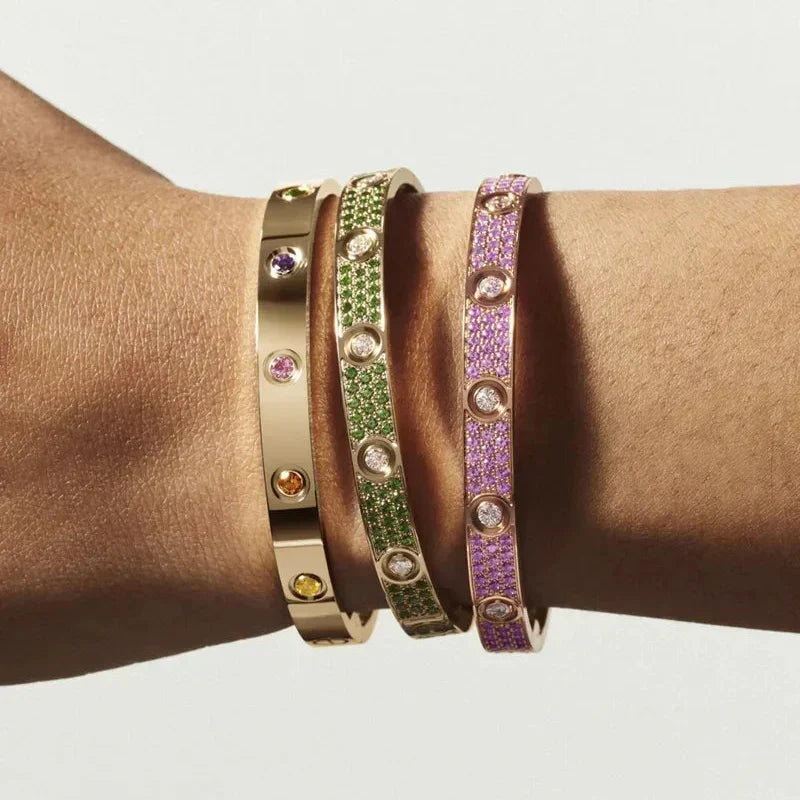 [Plus&Max]Classic 6.1mm Love Bracelet 10-Diamond Multicolor