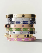 [Plus&Max]Classic 6.1mm Love Bracelet 10-Diamond Full Pavé