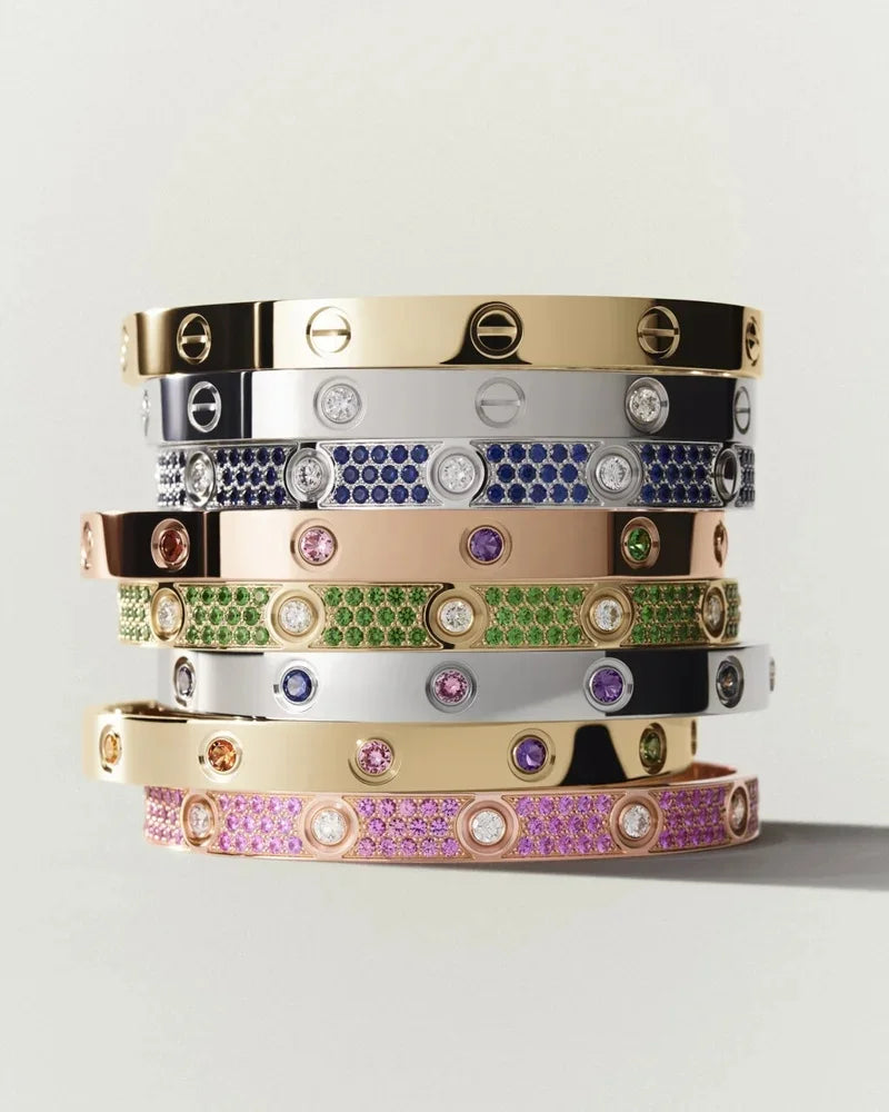 [Plus&Max]Classic 6.1mm Love Bracelet 10-Diamond Full Pavé