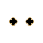 [Plus&Max]CLOVER MINI 9.5MM BLACK MOP EARRINGS