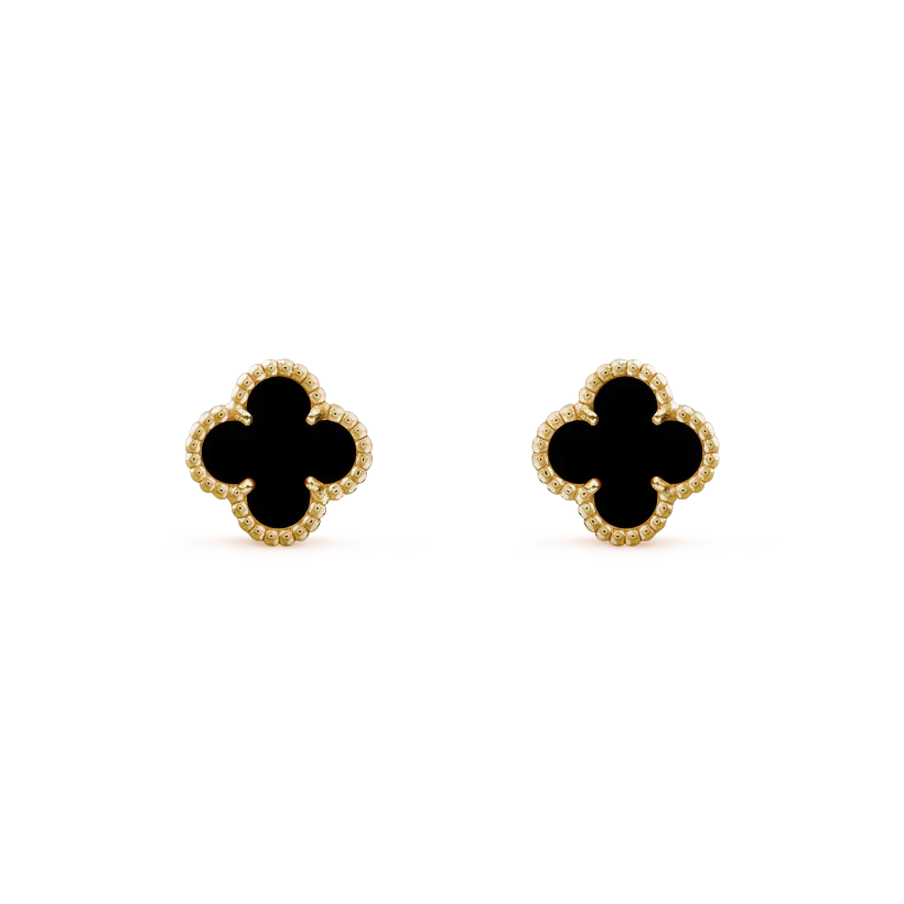 [Max Jewelry ]CLOVER MINI 9.5MM BLACK MOP EARRINGS