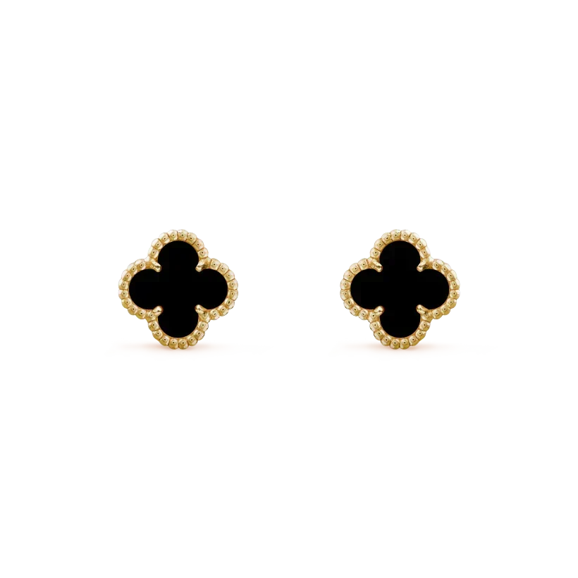 [Plus&Max]CLOVER MINI 9.5MM BLACK MOP EARRINGS