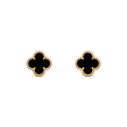 [Max Jewelry ]CLOVER MINI 9.5MM BLACK MOP EARRINGS