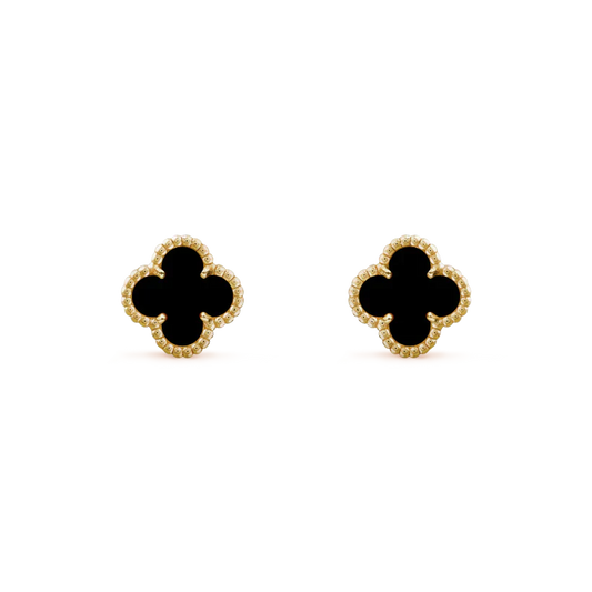 [Max Jewelry ]CLOVER MINI 9.5MM BLACK MOP EARRINGS