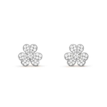 [Max Jewelry ]CLOVER COMOS DIAMOND EARRINGS SILVER