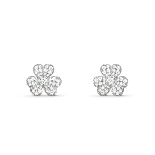 [Max Jewelry ]CLOVER COMOS DIAMOND EARRINGS SILVER