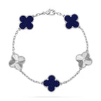 [Plus&Max]LUCKY CLOVER 5-MOTIF BRACELET - LAPIS LAZULI COLLECTION