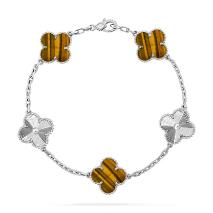 [Max Jewelry ] CLOVER 5 MOTIFS TIGER EYE BRACELET COLLECTION