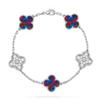 [Plus&Max]LUCKY CLOVER 5-MOTIF BRACELET - MULTI-GEM COLLECTION