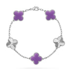 [Plus&Max]LUCKY CLOVER 5-MOTIF BRACELET - LAVENDER COLLECTION