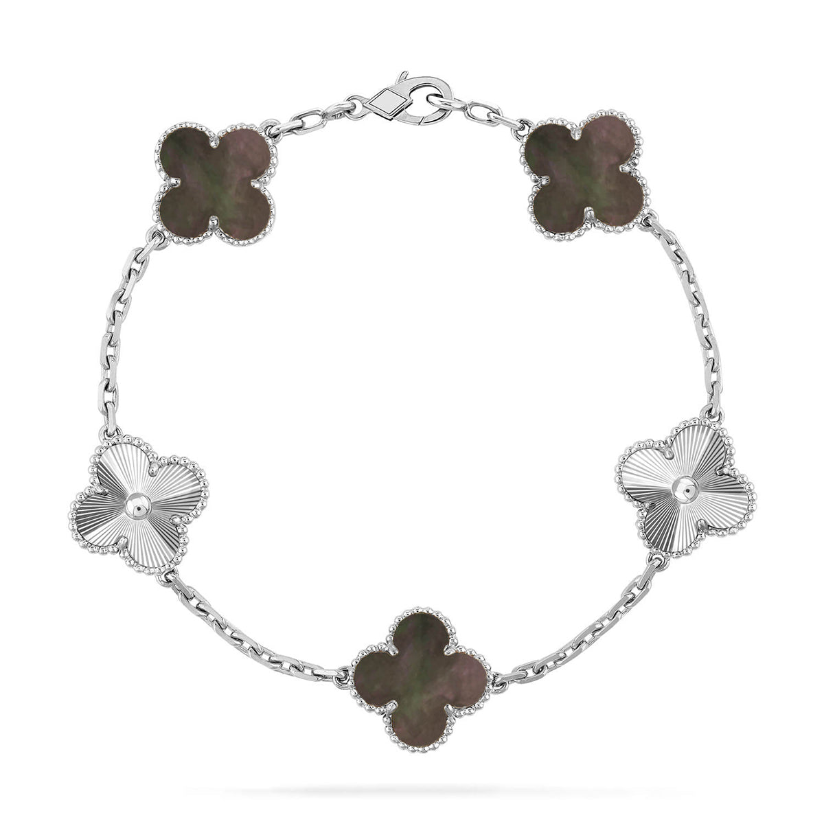 [Max Jewelry ] CLOVER 5 MOTIF GRAY MOP BRACELET COLLECTION