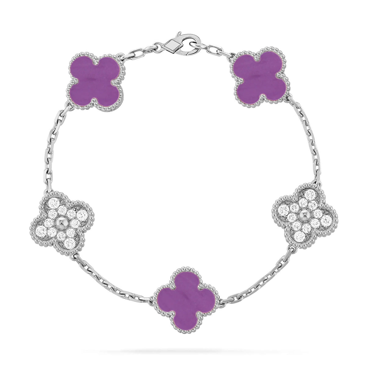 [Max Jewelry ] CLOVER 5 MOTIF VIOLET BRACELET COLLECTION