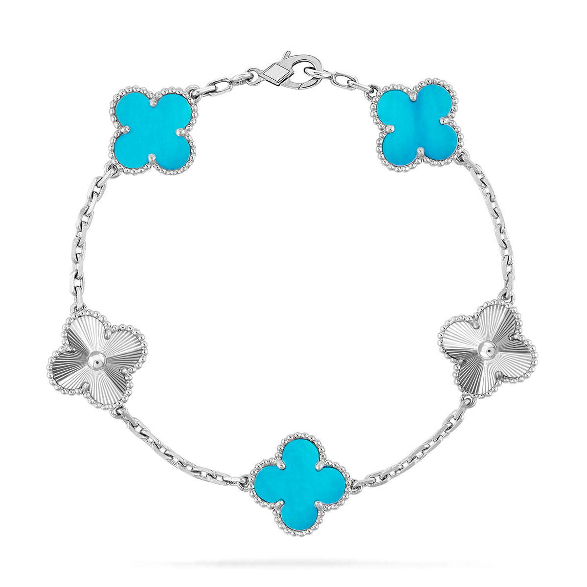 [Max Jewelry ] CLOVER 5 MOTIF TURQUOISE BRACELET COLLECTION
