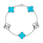 [Plus&Max]LUCKY CLOVER 5-MOTIF BRACELET - TURQUOISE COLLECTION