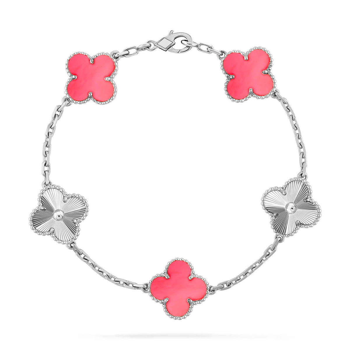 [Max Jewelry ] CLOVER 5 MOTIFS  PINK MOP BRACELET COLLECTION