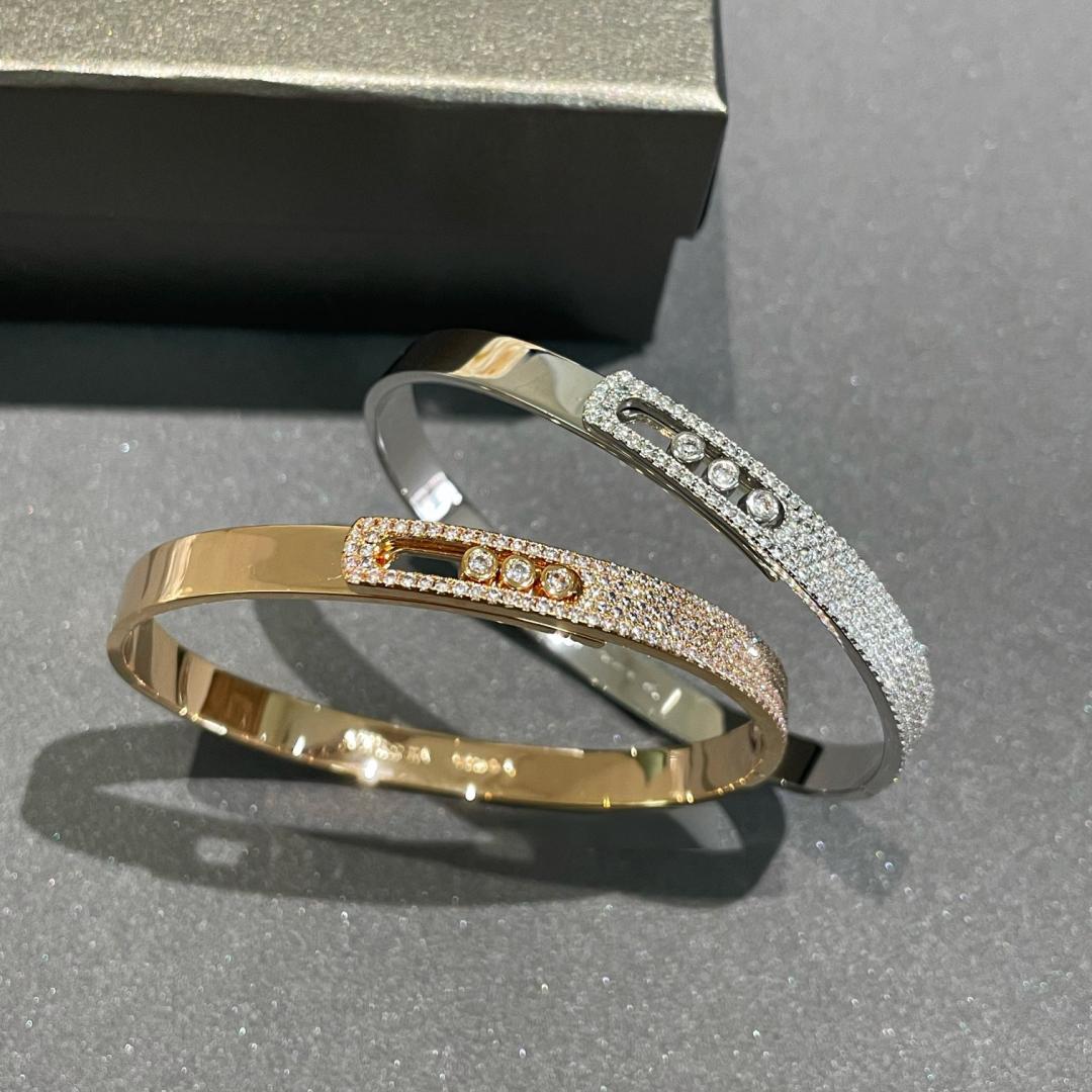 [Max Jewelry]Move Noa Rose Gold Pavé Diamond Bangle Bracelet