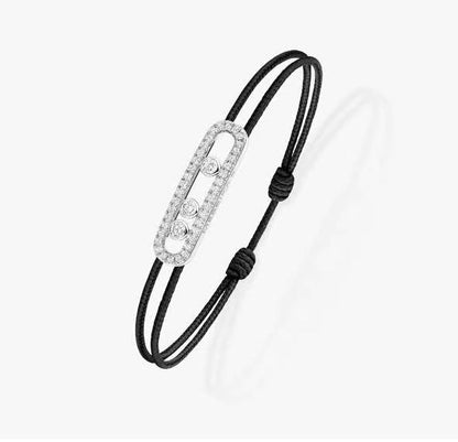[Max Jewelry]Messika Care(s) pink cord pavé bracelet