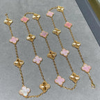 [Plus&Max]CLOVER 20 MOTIFS LASER PINK MOP NECKLACE