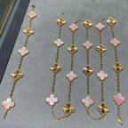 [Plus&Max]CLOVER 20 MOTIFS LASER PINK MOP NECKLACE
