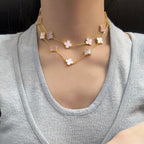 [Plus&Max]CLOVER 20 MOTIFS PINK MOP NECKLACE