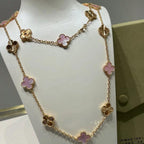 [Plus&Max]CLOVER 20 MOTIFS LASER PINK MOP NECKLACE