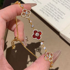 [Plus&Max]CLOVER 5 MOTIF PINK BLUE RED WHITE BRACELET