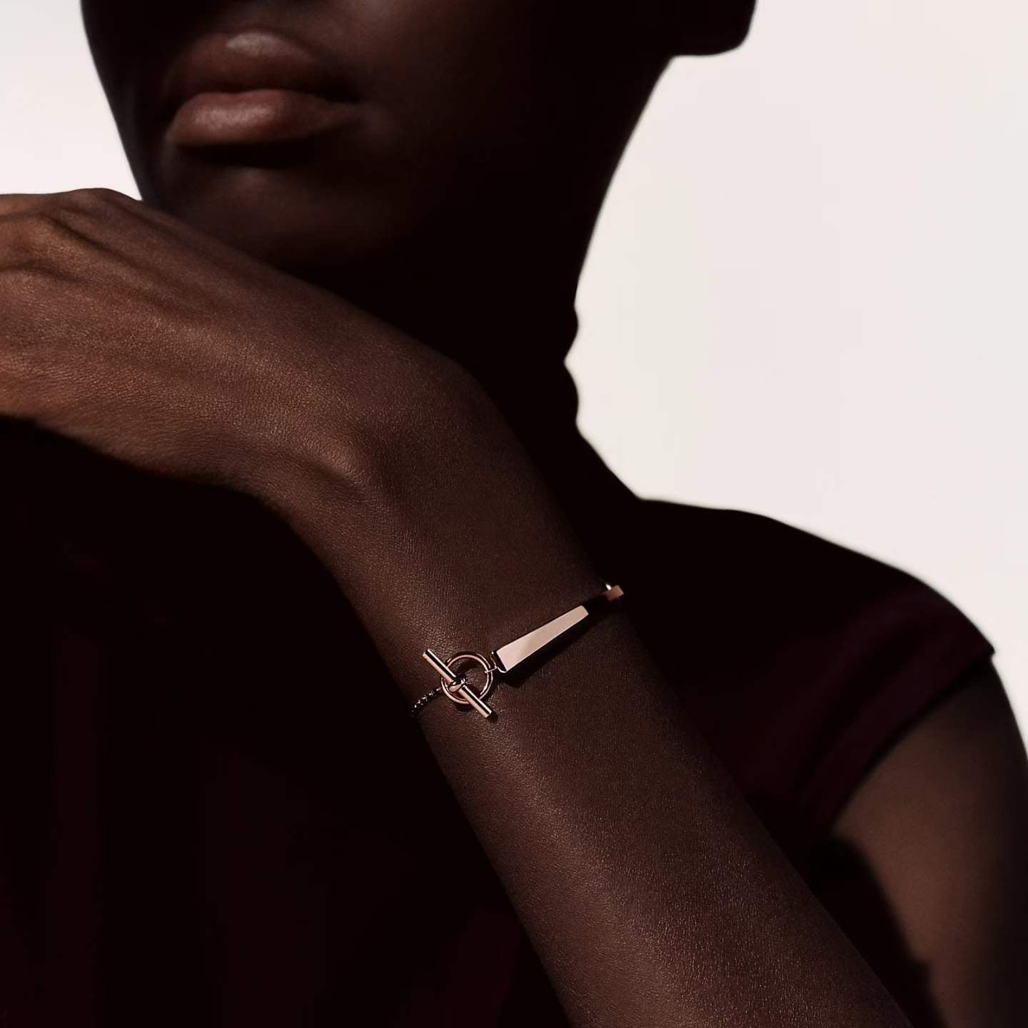 [Max Jewelry]CLOU DE FORGE BRACELET WITH SQUARE CONE STUDS