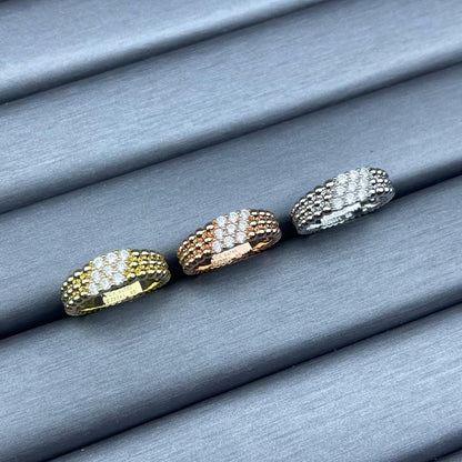 [Max Jewelry]NARROW BEADED RING WITH DIAMONDS