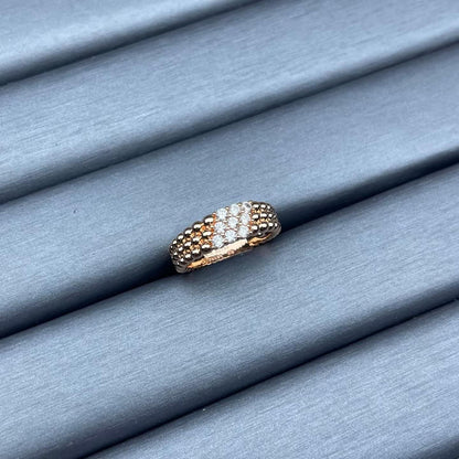 [Max Jewelry]NARROW BEADED RING WITH DIAMONDS