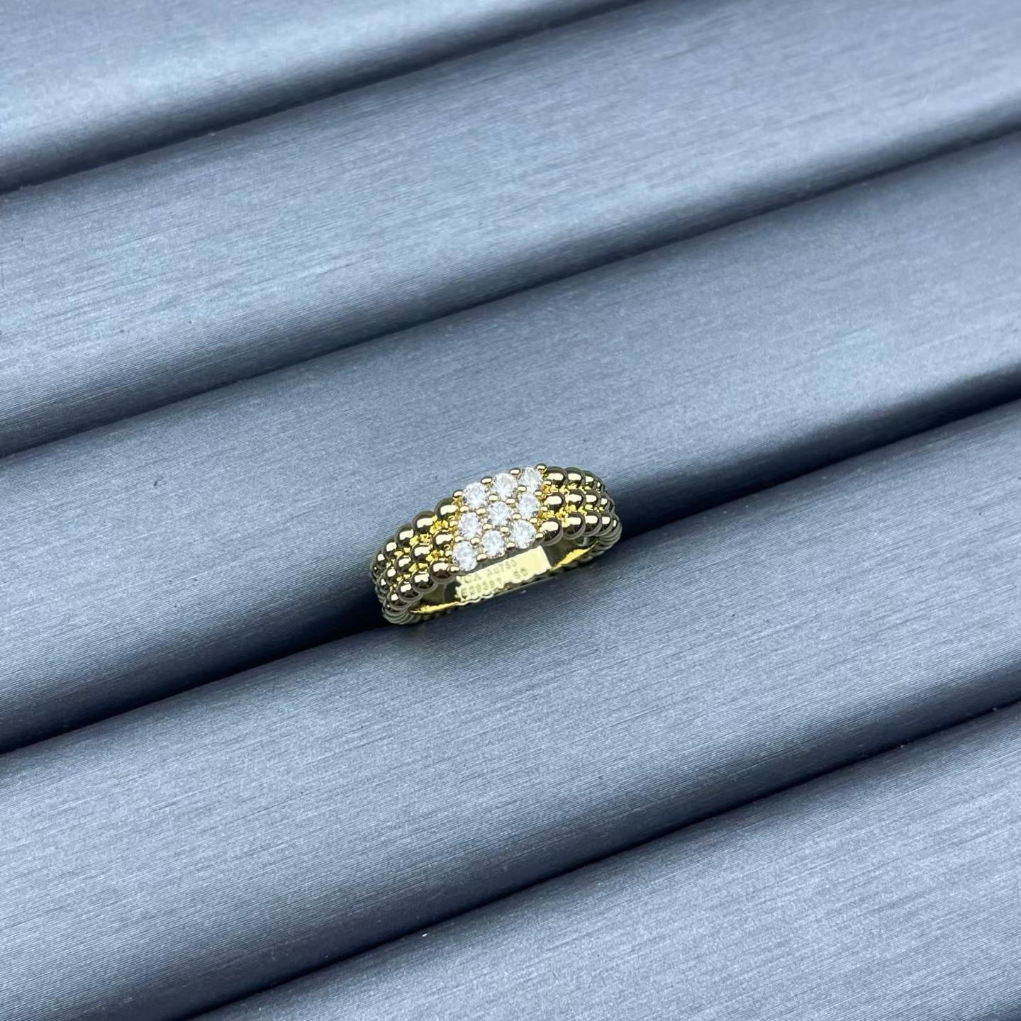 [Max Jewelry]NARROW BEADED RING WITH DIAMONDS