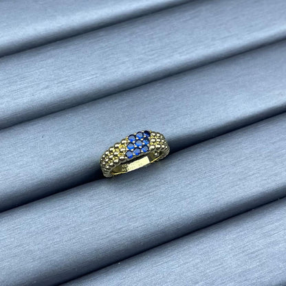 [Max Jewelry]NARROW BEADED RING WITH DIAMONDS