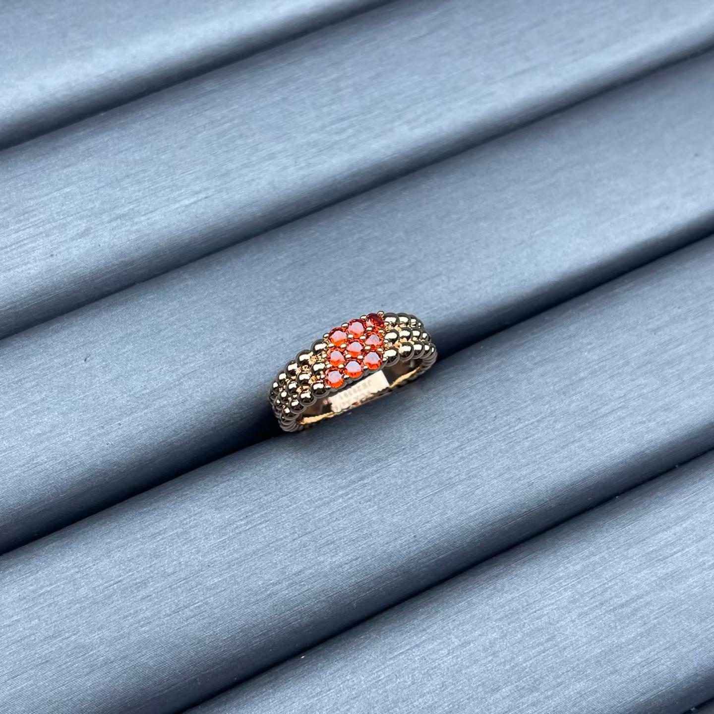 [Max Jewelry]NARROW BEADED RING WITH DIAMONDS