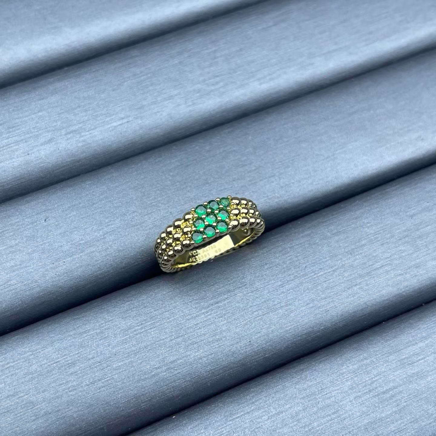 [Max Jewelry]NARROW BEADED RING WITH DIAMONDS