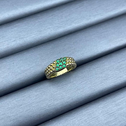[Max Jewelry]NARROW BEADED RING WITH DIAMONDS
