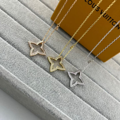 [Max Jewelry]FOUR-LEAF CLOVER OPENWORK NECKLACE