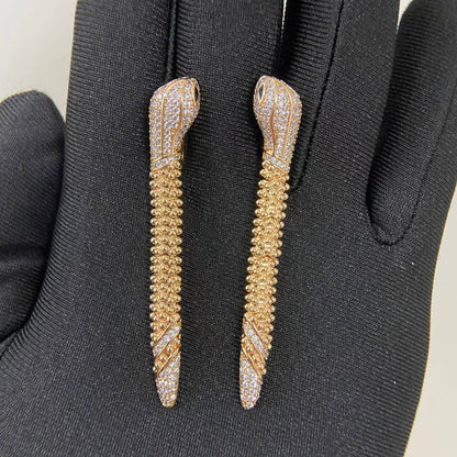[Max Jewelry]DIAMOND-SET DEW DROP SERPENT SERIES SNAKE CLIP EARRINGS