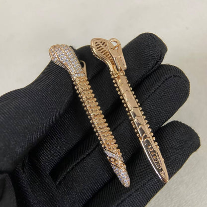 [Max Jewelry]DIAMOND-SET DEW DROP SERPENT SERIES SNAKE CLIP EARRINGS