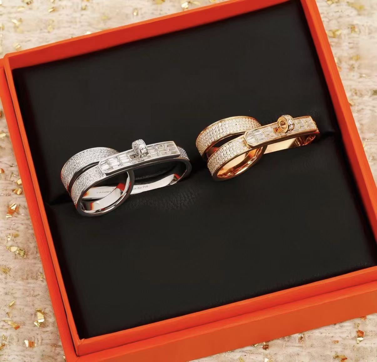 [Max Jewelry]NEW STYLE FULL CIRCLE DOUBLE DIAMOND RING