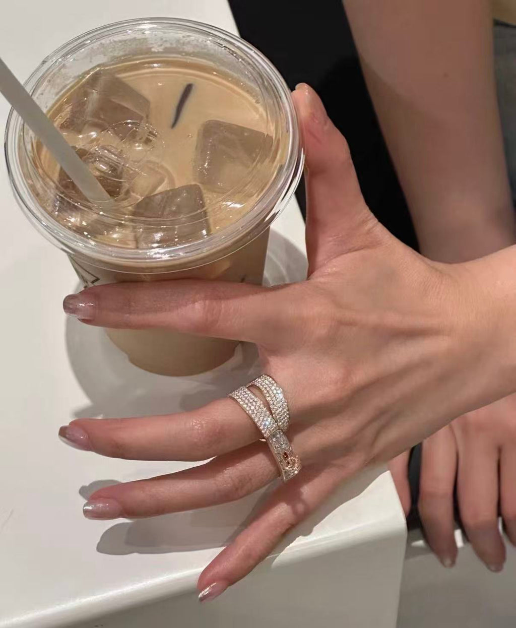 [Plus&Max]NEW STYLE FULL CIRCLE DOUBLE DIAMOND RING