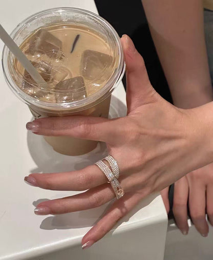 [Max Jewelry]NEW STYLE FULL CIRCLE DOUBLE DIAMOND RING