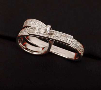 [Max Jewelry]NEW STYLE FULL CIRCLE DOUBLE DIAMOND RING