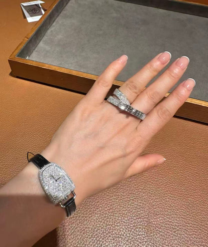 [Max Jewelry]NEW STYLE FULL CIRCLE DOUBLE DIAMOND RING