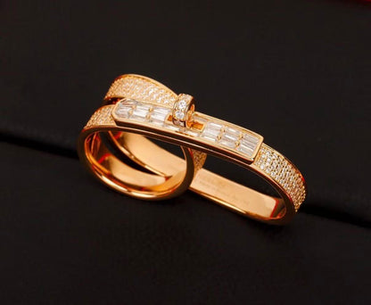 [Max Jewelry]NEW STYLE FULL CIRCLE DOUBLE DIAMOND RING