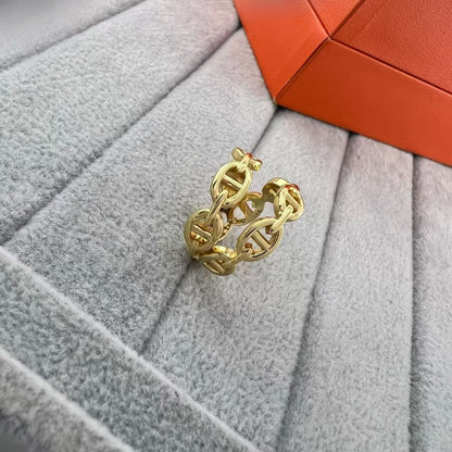 [Max Jewelry]GLOSSY FINISH SQUARE COMBINATION DOUBLE-LAYER PIG NOSE RING